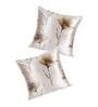 Coffee Floral Polyester Blend 24 x 24 Inch Cushion Covers (Set of 2)