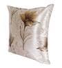 Coffee Floral Polyester Blend 24 x 24 Inch Cushion Covers (Set of 2)