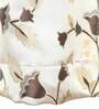 Brown Polyester Floral 5 Ft Light Filtering Eyelet 1 Piece Window Curtain