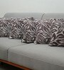 Coffee Polyester Floral 18x18 inches Cushion Covers Set of 5
