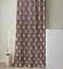 Coffee Polyester Geometric 5ft Regular Eyelets Window Curtain (1 Pc)