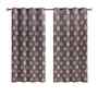 Coffee Polyester Geometric 5ft Regular Eyelets Window Curtain (2 Pc)