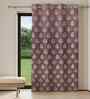 Coffee Polyester Geometric 7ft Regular Eyelets Door Curtain (1 Pc)