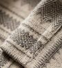 Coffee Polyester Geometric 9Ft Light Filtering Eyelet Long Door Curtain