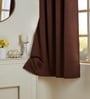 Coffee Polyester Solid 5ft Blackout Eyelet Window Curtain (1 Pc)