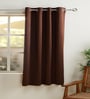 Coffee Polyester Solid 5ft Blackout Eyelet Window Curtain (1 Pc)