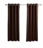 Coffee Polyester Solid 5ft Blackout Eyelet Window Curtain (2 Pc)