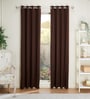 Coffee Polyester Solid 7ft Blackout Eyelet Door Curtain (1 Pc)
