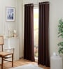 Coffee Polyester Solid 7ft Blackout Eyelet Door Curtain (2 Pc)