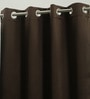 Brown Solid Polyester 9 Ft Blackout Eyelet Door Curtain