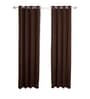 Coffee Polyester Solid 9ft Blackout Eyelet Door Curtain (1 Pc)