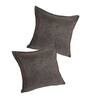 Coffee Solid Jute 18 x 18 Inches Cushion Covers (Set of 2)