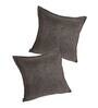 Coffee Solid Jute 24 x 24 Inches Cushion Covers (Set of 2)