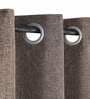 Grey Solid Jute 9 Ft Light Filtering Eyelet Door Curtains (Set of 2)