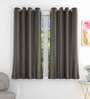 Brown Solid Jute 5 Ft Light Filtering Eyelet Window Curtains (Set of 2)