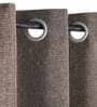 Brown Solid Jute 5 Ft Light Filtering Eyelet Window Curtains (Set of 2)