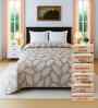 Coffee shade Cotton Floral 300 GSM Double Bed Cotton Comforter