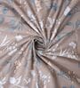 Grey Floral 400 TC Cotton Queen Size Fitted Bedsheet With 2 Pillow Covers