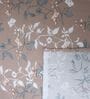 Grey Floral 400 TC Cotton Superking Size Flat Bedsheet With 2 Pillow Covers