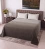 Coffee Shade Solid 400 TC Super King Size Bedsheet with 2 Pillow Covers Luxury Series Collection