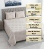 Grey Solid 500 TC Cotton Satin Superking Size Bedsheet With 2 Pillow Covers