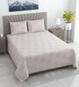 Grey Solid 500 TC Cotton Satin Superking Size Bedsheet With 2 Pillow Covers