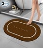 Coffee Slogan Rubber 24x16 Inches AntiSkid Bath Mats (Pack of 2)
