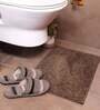 Brown Solid Microfibre 23x15 Inches AntiSkid Bath Mat