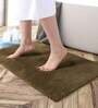 Olive Solid Microfibre 30x18 Inches AntiSkid Bath Mat