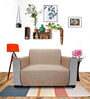Coffee Solids Polyester 1 Seater Sofa Cover