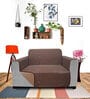 Coffee Solids Polyester 1 Seater Sofa Cover