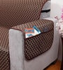 Coffee Solids Polyester 1 Seater Sofa Cover