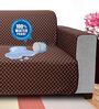 Coffee Solids Polyester 2 Seater Sofa Cover
