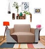 Coffee Solids Polyester 2 Seater Sofa Cover