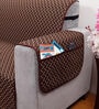 Coffee Solids Polyester 2 Seater Sofa Cover