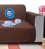 Coffee Solids Polyester 4 Seater Sofa Cover