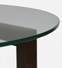 Frisko Glass Top Coffee Table in Teak Wood Finish