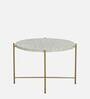 Coffee Table With Marble Top And Brass Finish