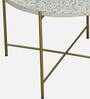 Coffee Table With Marble Top And Brass Finish