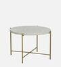 Coffee Table With Marble Top And Brass Finish