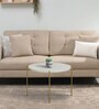 Coffee Table With Marble Top And Brass Finish