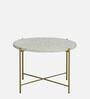 Coffee Table With Marble Top And Brass Finish