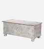 Maze Storage Coffee Table in White Antique Finish