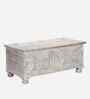 Maze Storage Coffee Table in White Antique Finish