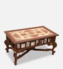 Coffee Teak Wood Coffee Table in Walnut Finish