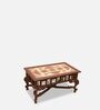 Coffee Teak Wood Coffee Table in Walnut Finish