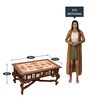 Coffee Teak Wood Coffee Table in Walnut Finish