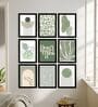 Green Botanical Wall Art Framed Set of 9