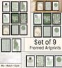 Green Botanical Wall Art Framed Set of 9