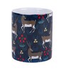Cofffee Mug With Navy Blue & Grey Deer Print